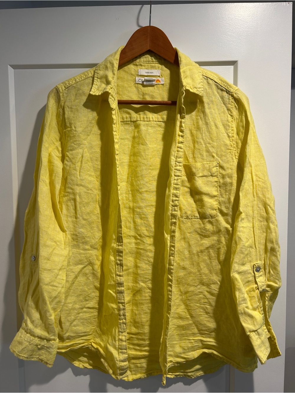 C&C California Yellow Lightweight Linen Shirt Jacket